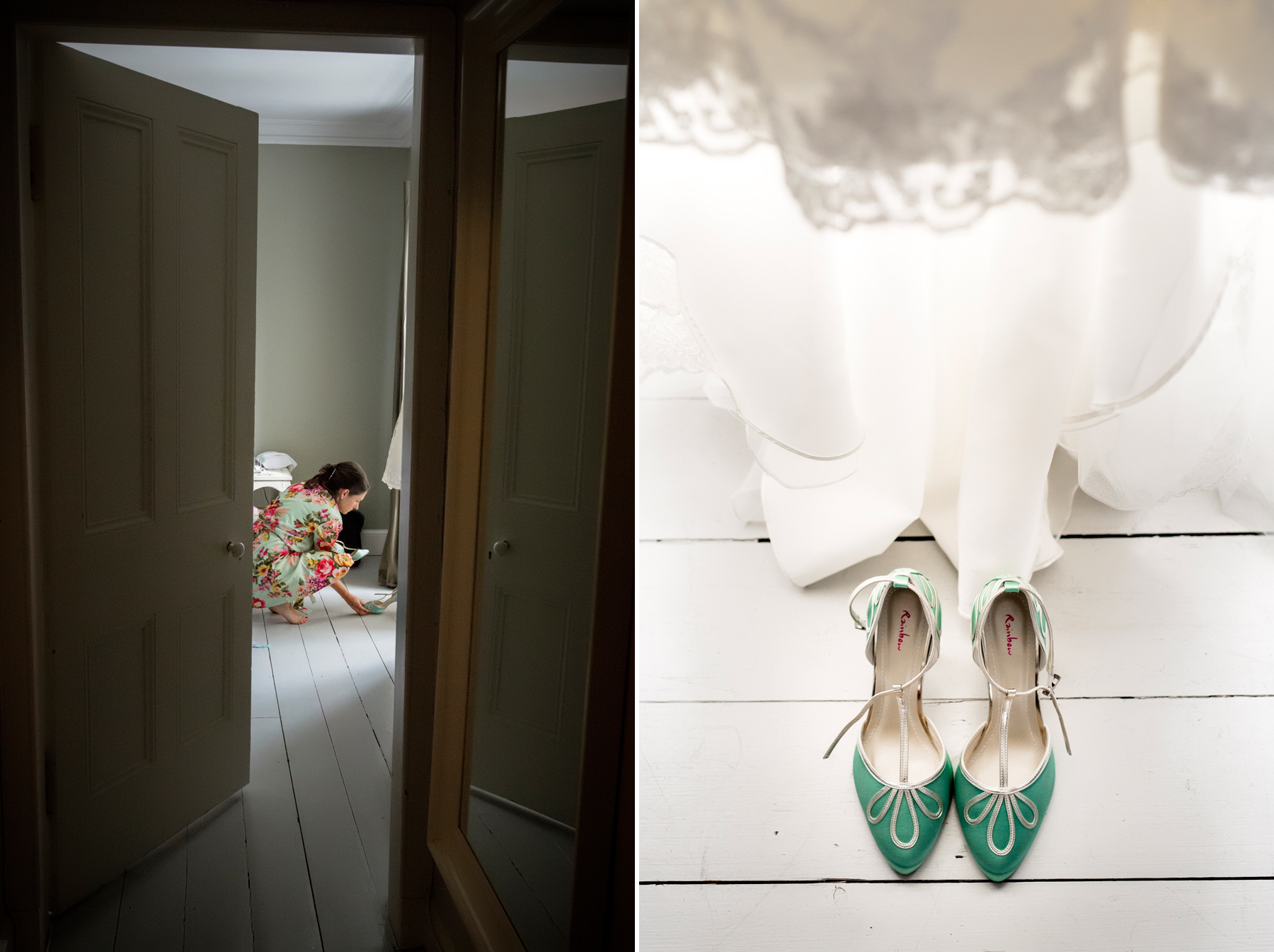 Colourful wedding shoes