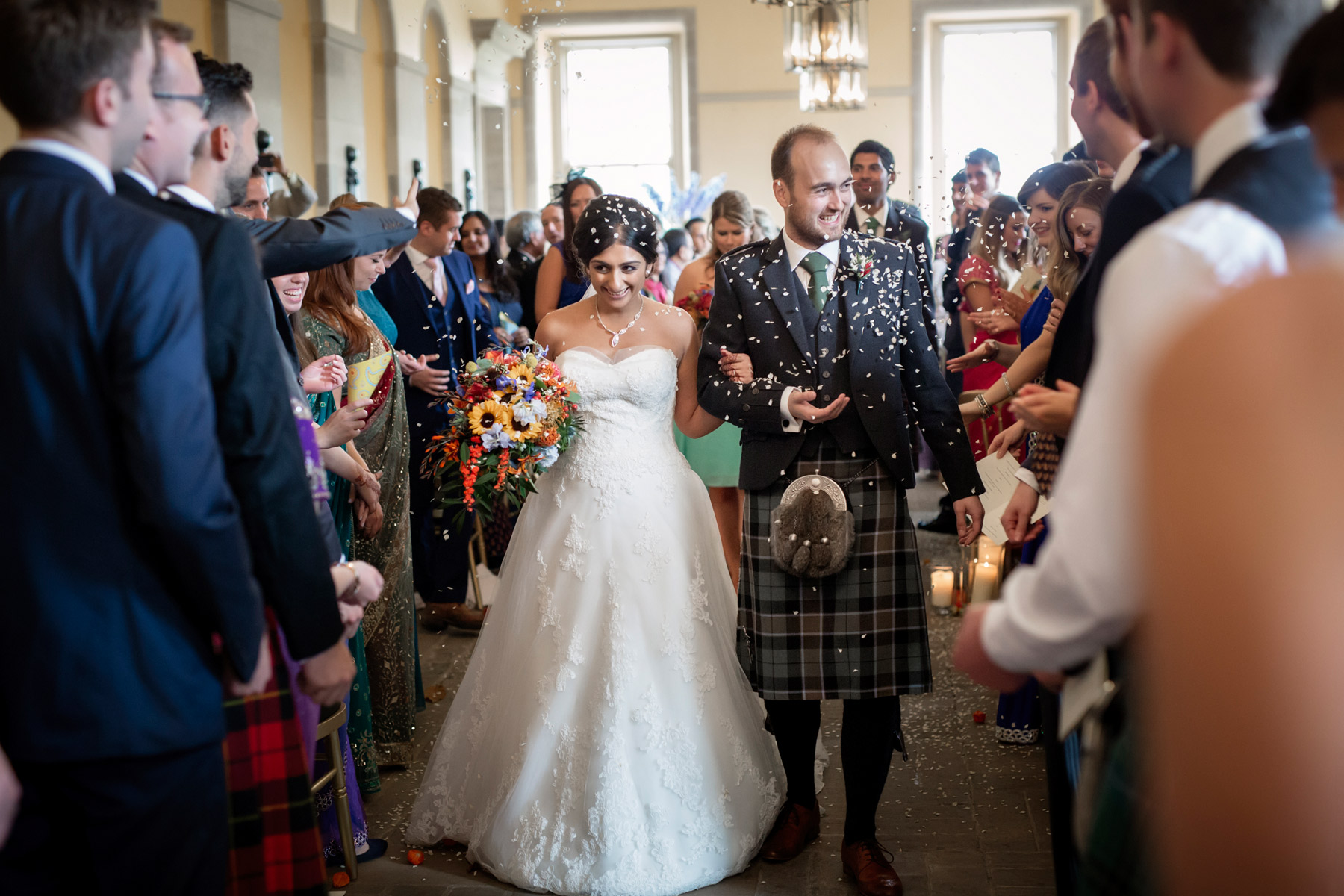 Just married at hopetoun house Scotland