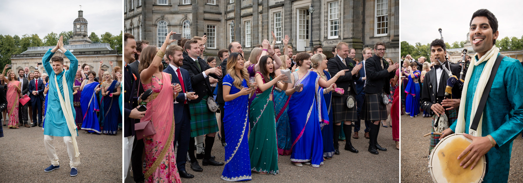 traditional hindi dance at Scottish wedding