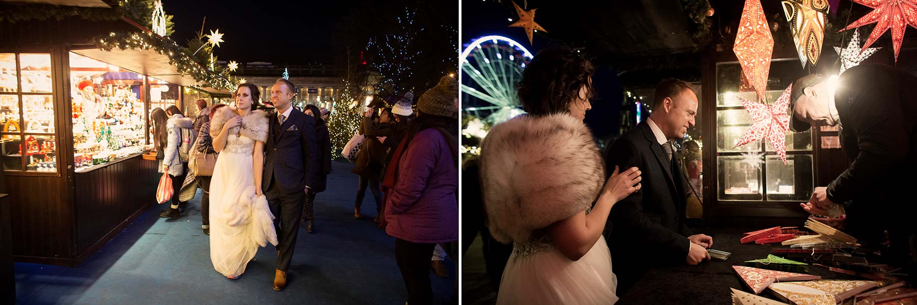 Edinburgh Christmas elopement wedding photography